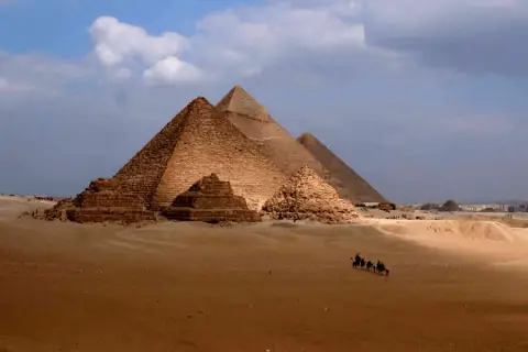 giza pyramids wide