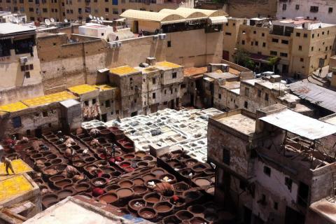 leather tannaries in Fez Morocco
